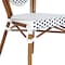 Flash Furniture Lourdes Thonet French Bistro Stacking Chair, White/Navy PE Rattan/Bamboo Print Alum Frame, 2PK 2-SDA-AD642002S-WHNVY-NAT-GG - alternate 10